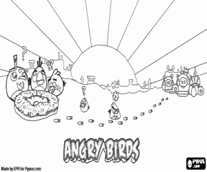 Angry Birds Games on Angry Birds  Video Game Coloring Page