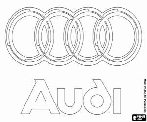 Audi on Audi Logo  German Car Brand Coloring Page
