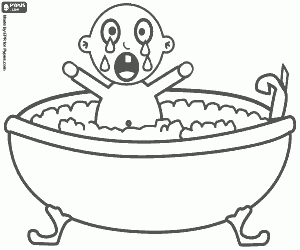 Bathtub Colouring Pages