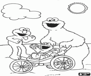 baby cookie monster and elmo coloring pages - photo #35