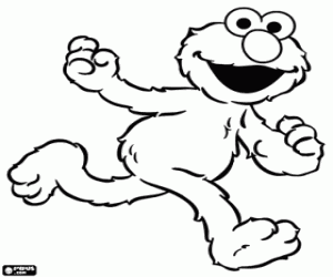 Elmo Coloring Sheets on Elmo Coloring Sheets On Elmo Smiling While Runs Coloring Page