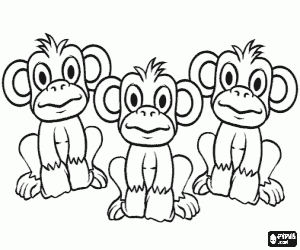 Three Little Monkeys Coloring Page | monkeys coloring pages printable games Three Little Monkeys Coloring Page | monkeys coloring pages printable games