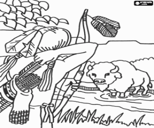 indian with bow and arrow coloring pages - photo #14