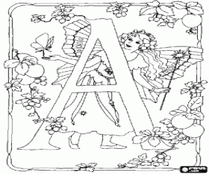 Alphabet Coloring Sheets on Alphabet Of Fairies Coloring Pages  Alphabet Of Fairies Coloring Book