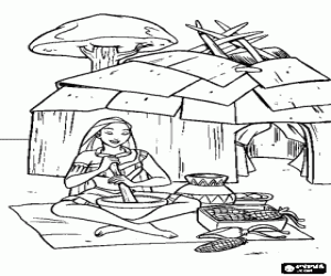 Hut Colouring Pages