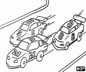 Auto Nascar Racing on Stock Cars Auto Racing In A Circuit   Nascar Race Coloring Page