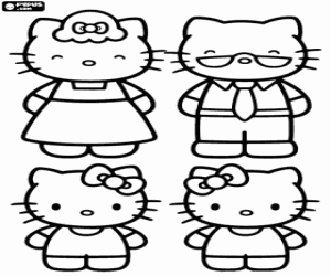 hello kitty and mimmy coloring pages - photo #7