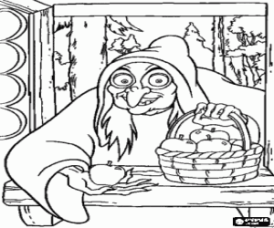 snow white witch apple coloring pages - photo #11